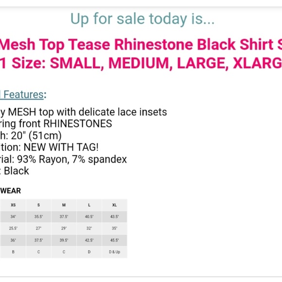 Bebe black bedazzled top Large nwot - Picture 4 of 4